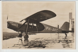 Vintage Rppc KLM K.L.M Royal Dutch Airlines Koolhoven F.K.43 Aircraft @ Schiphol Airport - 1919-1938: Entre Guerres