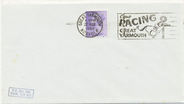 GB SLOGAN POSTMARKS  Come RACING At GREAT YARMOUTH / GREAT YARMOUTH / NORFOLK - Storia Postale