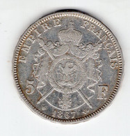 80 - FRANCE - Second Empire - Napoléon III Tête Laurée - 5 Francs 1867 BB - 5 Francs