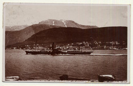 Scottland / UK: Port William & Ben Nevis - Shovel Paddle-Steamer (Vintage RPPC 1907) - Dumfriesshire