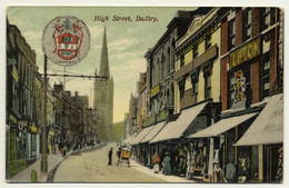 United Kingdom: High Street, Dudley (Vintage Postcard 1908) - Worcester