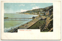 United Kingdom: Ventnor Looking West (Vintage Postcard ~1900s) - Ventnor