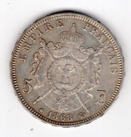 84 - FRANCE - Second Empire - Napoléon III Tête Laurée - 5 Francs 1868 A - 5 Francs