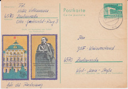 DDR Ganzsache P 84 M Vignetten DSF Zeulenroda 1986 - Postcards - Used