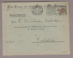 CH Portofreihei 1914-12-27 Luzern1 Brief Mit Zu#5A 10Rp. Kl#304 Hilfs-Verein Für Arme Irren Kt.Luzern - Franchise