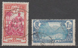 OCEANIE - 1927 - YVERT N°72 + 75 OBLITERES - COTE = 40 EUR - Gebruikt