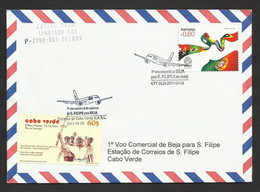 Premier Vol Beja Portugal A St. Filipe Cap Vert Et Retour 2011 First Flight To Cape Vert Cabo Verde 2011 - Cap Vert