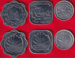 Bangladesh Set Of 3 Coins: 1 - 10 Poisha 1974-1994 UNC - Bangladesh