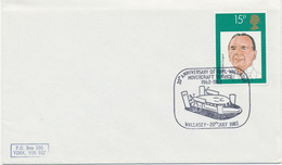 GB SPECIAL EVENT POSTMARKS 20th ANNIVERSARY OF RHYL-WALLASEY HOVERCRAFT SERVICE 1962-1982 WALLASEY - 20th JULY 1982 - Briefe U. Dokumente