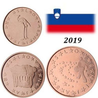 SLOVENIA 2019  1-2-5  CENTESIMI EURO   FIOR DI CONIO     B.U. FROM ROLLS - Eslovenia