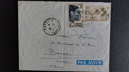 LETTRE 1933 PAPEETE (TAHITI) A BERGERAC CAD A PAPEETE (THAHITI) - Tahití