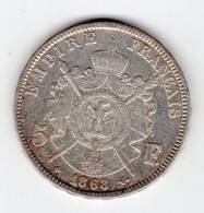 93 - FRANCE - Second Empire - Napoléon III Tête Laurée - 5 Francs 1868 BB - 5 Francs