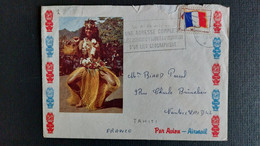 LETTRE 1965 TAHITI A NANTES AFFRANCHISSEMENT FRANCHISE MILITAIRE CAD POSTE AUX ARMEES - Tahití