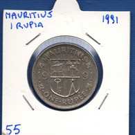 MAURITIUS - 1 Rupee 1991  -  See Photos -  Km 55 - Maurice