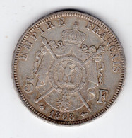 96 - FRANCE - Second Empire - Napoléon III Tête Laurée - 5 Francs 1868 BB - 5 Francs