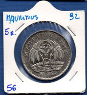 MAURITIUS - 5 Rupees 1992 -  See Photos -  Km 56 - Maurice