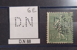 FRANCE D.N 88 TIMBRE DN88  INDICE 6   PERFORE PERFORES PERFIN PERFINS PERFO PERFORATION PERFORIERT - Usados