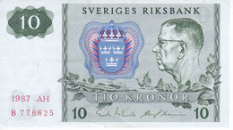 BILLETE DE SUECIA DE 10 KRONOR DEL AÑO 1989 CALIDAD EBC (XF)  (BANKNOTE) - Svezia