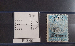 FRANCE E.D 48 TIMBRE ED48  INDICE 8 SUR TAXE DIMENSION PERFORE PERFORES PERFIN PERFINS PERFO PERFORATION PERFORIERT - Usados