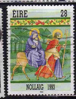 EIRE IRELAND IRLANDA 1993 CHRISTMAS FLIGHT INTO EGYPT NOLLAIG NATALE NOEL WEIHNACHTEN NAVIDAD 28p USED USATO OBLITERE' - Used Stamps