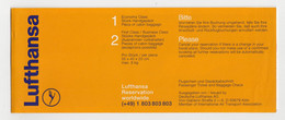 German Germany Deutschland Airline Carrier LUFTHANSA Passenger Ticket Billet Used (16610) - Billetes