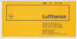 German Germany Deutschland Airline Carrier LUFTHANSA Vintage Passenger Ticket Billet Used (18590) - Billetes