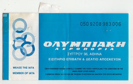 Greece Airline Carrier OLYMPIC Airlines Vintage Passenger Ticket Used Domestic Athens To Rhodos (4700) - Billetes