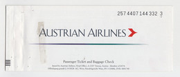 Österreich Austria AUSTRIAN AIRLINES Carrier Passenger Ticket Billet 1998 Used (16607) - Billetes