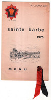 MENU : SAINTE BARBE 1975 - Menus