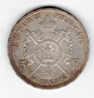 101 - FRANCE - Second Empire - Napoléon III Tête Laurée - 5 Francs 1869 BB - 5 Francs