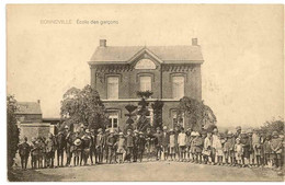 BONNEVILLE  (Belgique) - École Des Garçons. Animée, + Ou - 1920-1925. Phototypie Pinon. - Andenne