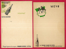 (Lot De 2) MENU Publicitaire EAU De SOURCE VITTEL Vosges 88 - Menus