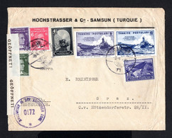 S4593-TURKEY-OLD OTTOMAN CENSOR COVER SAMSUN To GRAZ (austria) 1946.WWII.Enveloppe CENSORED TURQUIE - Storia Postale