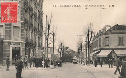 CPA Romainville - La Rue Du Goulet - Edition Artistique C M - Animé - Tramway - Romainville