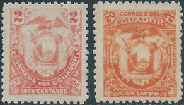 Equateur  - Ecuador,1896 Coat Of Arms - 2C & 20C , Mint - Ecuador