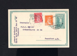 1042-TURKEY-OLD OTTOMAN POSTCARD ISTANBUL To FRANKFURT (germany) 1934.WWII.Carte Postale TURQUIE Postkarte Turkei - Cartas & Documentos