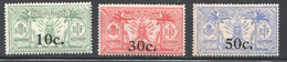 1924 Nouvelle Valeurs Surchargées Yv 73, 74, 76 * - Ongebruikt