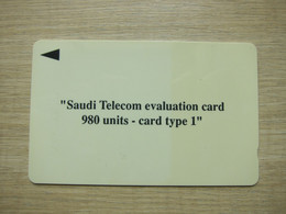 GPT Phonecard,1SAUD Saudi Telecom Evaluation Card 980Units  Card Type 1,mint - Saudi Arabia