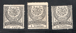 1888  Timbres Taxe  20 Paras, 1 Et 2 Piastres  Sc J36.8.9 * - Nuevos