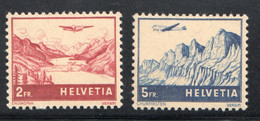 1948 Poste Aérienne  Avion Survolant Les Alpes  2 Fr Et 5 Fr  Zum 33-4  * - Nuevos