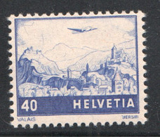 1948 Poste Aérienne  Avion Survolant Les Alpes  40 Rp. Bleu Sur Rose * - Ongebruikt