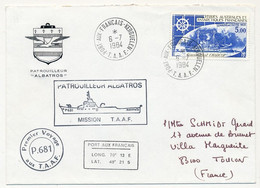 TAAF - Env. Affr 5,00 Semaine Outremer - Port Aux Français Kerguelen 6/7/1984 - Patrouilleur Albatros Mission TAAF - Covers & Documents