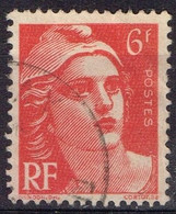 FR VAR 78 - FRANCE N° 721 Obl. Marianne De Gandon Variété Fond Ligné - Used Stamps