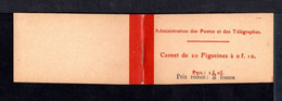 Carnet Semeuse 135-C2 - Couverture Vide TTB Avec Surcharge En NOIR - Oude : 1906-1965