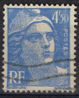 FR VAR 80 - FRANCE N° 718 A Obl. Marianne De Gandon Variété Lettres GANDON évidées - Used Stamps