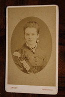 1870's Photo CDV Jeune Femme Tirage PAPIER ALBUMINÉ Photographe Anthony Marseille - Old (before 1900)