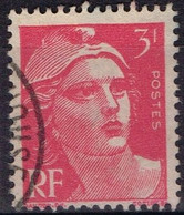 FR VAR 82 - FRANCE N° 716 Obl. Marianne De Gandon Variété Fond Ligné - Used Stamps