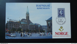 Carte Souvenir Card Expo HAFNIA 1987 Copenhagen Norvege Norway - Maximumkarten (MC)