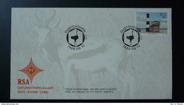 Autruche Ostrich Obliteration Postmark Afrique Du Sud South Africa 1988 - Straussen- Und Laufvögel