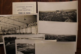 1928 Muizon (Marne) Usine RENO Caoutchouc Récupéré Lot De 6 Photos Dont Ouvrières + Carton Permis De Visiter Rare Lot ! - Métiers